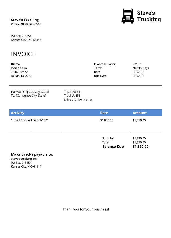 USA Steve s Trucking Company PSD template